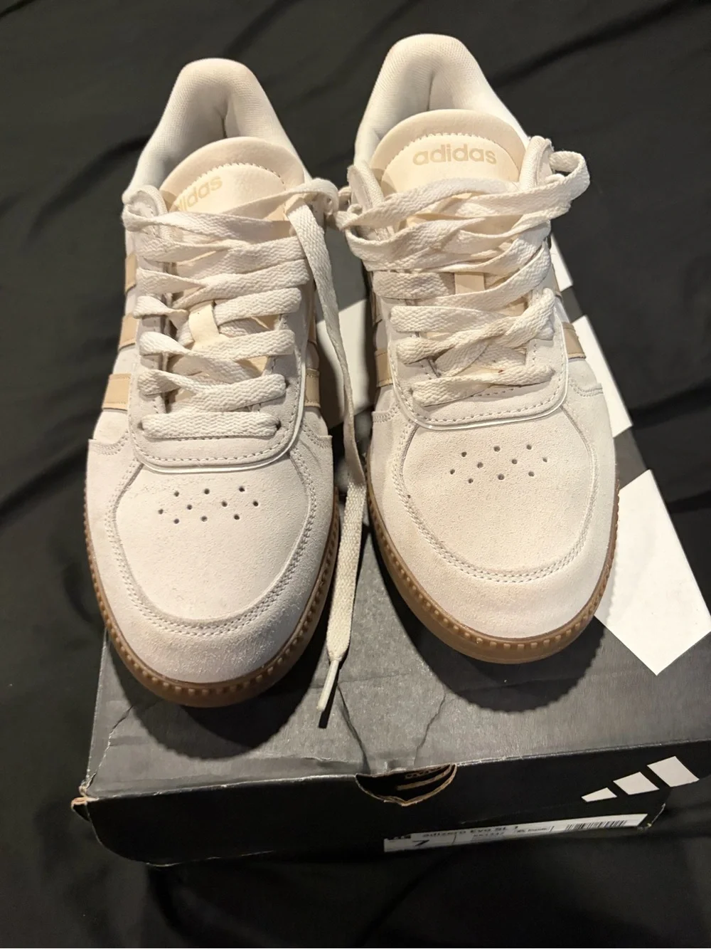 adidas Cream Suede Low-Top Sneakers with Gum Sole